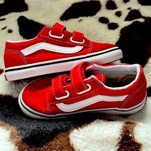 Red and white vans